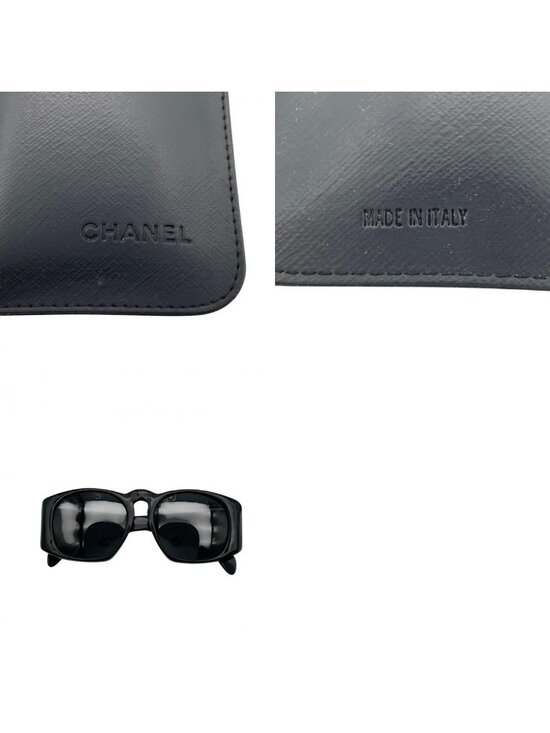 Chanel Sunglasses Eyewear Quilted Black Gold CC Logo Vintage Classic Purple main image 4